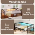 thumbnail image 4 of Pinmoco Metal Daybed Frame Twin Size with LED Lights, Platform Sofa Bed for Living Room, Bedroom and Guest Room, Black, 4 of 11