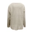 thumbnail image 5 of IROINID Women's One-Shoulder Pullover Sweater Solid Color Loose Short Length Long Sleeve Diagonal Collar Sweater Tops, 5 of 5