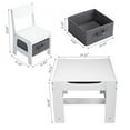 thumbnail image 2 of Clearance! Kids Table & 2 Chairs Set,3 in 1 Wooden Children Activity Table with Storage Drawer & Detachable Blackboard,Toddler Table and Chair Set for Playing, Drawing, Reading, 2 of 7