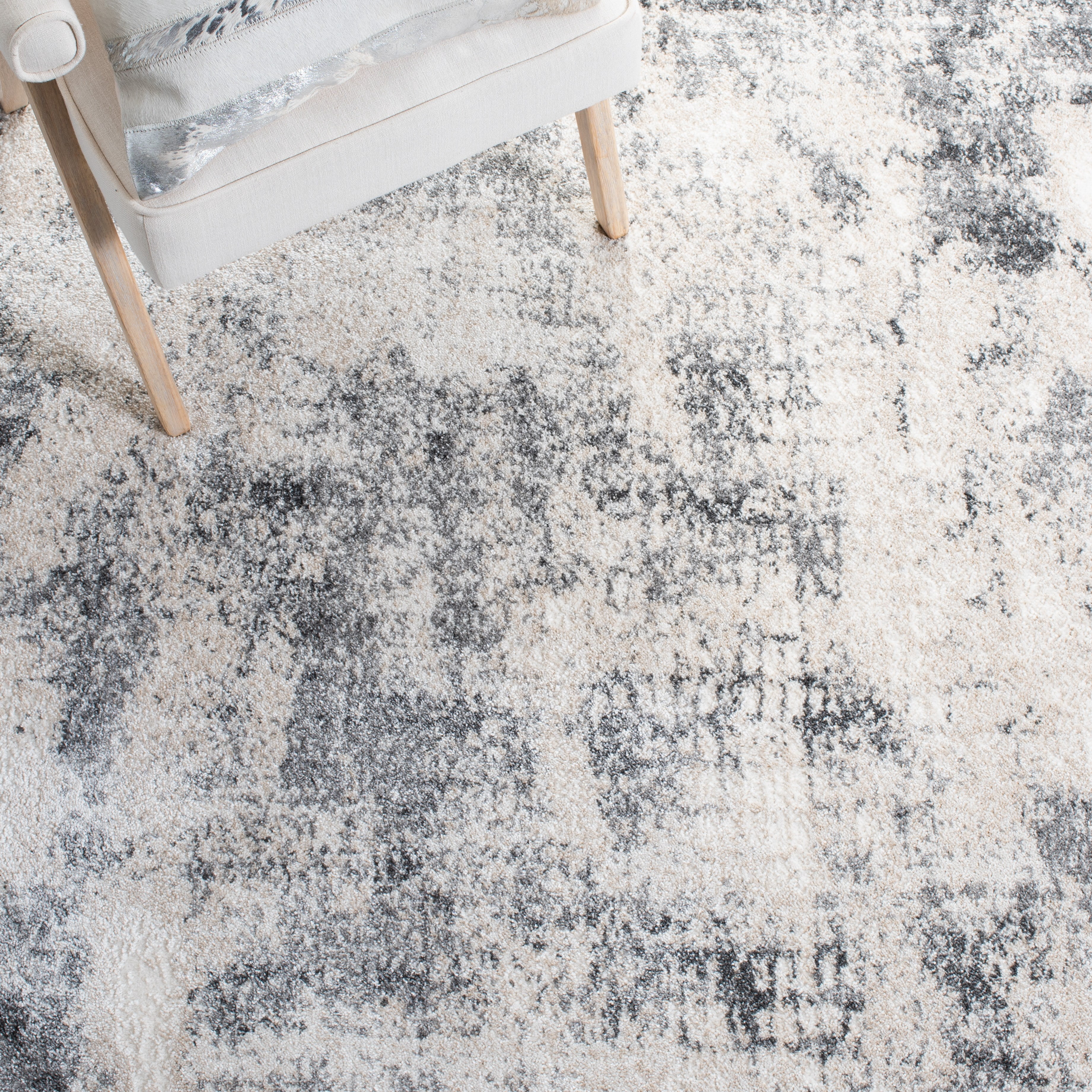 SAFAVIEH Aston Georgiana Abstract Area Rug, Ivory/Gray, 9' x 12'