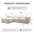 thumbnail image 4 of JARCLIC 108" Modular Sectional Couch with L-Shape Chaise, Modern Boneless Couch for Living Room, Oversized Sofa Sleeper with Deep Seat, White, 4 of 8