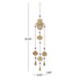 thumbnail image 3 of DecMode 32" Brown Mango Wood Handmade 3 String Hamsa Buddha Windchime with Glass Beads and Cone Bells, 3 of 7