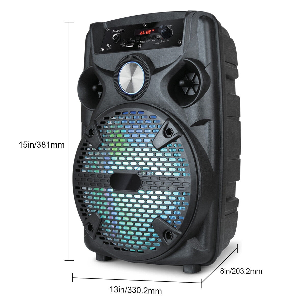 1100W 8" Portable Party Bluetooth Speaker with Tripod Stand Woofer Heavy Bass PA Party Sound System LED Mic AUX USB FM TF Wireless Speaker
