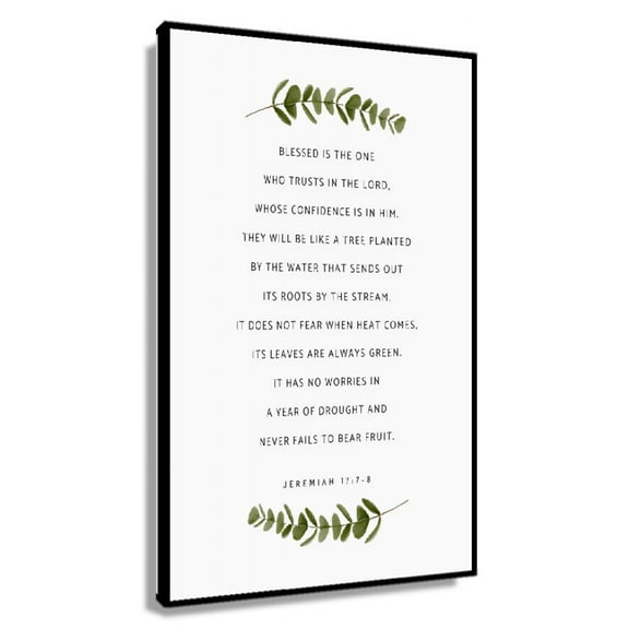 Jeremiah 17 7-8 Wall Art, Bible Verse Wall Art, Botanical Scripture Wall Art, Christian Botanical Prints on Canvases for Living Room