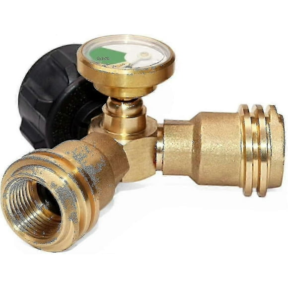 Barsinfi Splitter, Propane Tank Y Splitter Adapter, With Instrument, 2-way Lpg Adapter Tee Joint