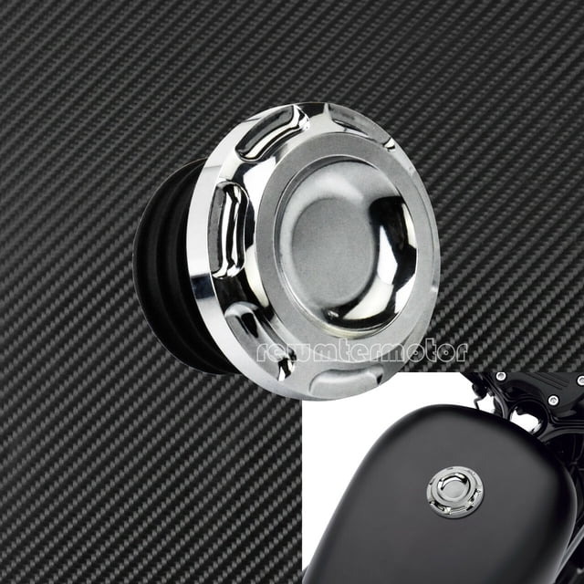 Couvercle de Réservoir de Carburant Chromé Filetage à Droite Compatible avec Harley Heritage Softail