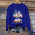 thumbnail image 3 of ICHUANYI Easter Day Women's Crew Neck Print Hoodie Long Sleeve Top, 3 of 3
