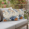 thumbnail image 4 of Thanksgiving Pumpkin Outdoor Pillow Covers 20"x12" Set of 2,Waterproof Throw Pillow Covers for Patio Furniture,Fall Blue White Orange Plants Decorative Cushion Pillowcases for Garden Porch Couch Sofa, 4 of 9