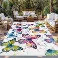 thumbnail image 2 of Colorful Butterfly Outdoor Rug for Patio/Deck/Porch, Non-Slip Large Area Rug 6 x 9 Ft, Elegant Pastoral Butterflies Watercolor Indoor Outdoor Rugs Washable Area Rugs, Camping Rug Carpet Runner, 2 of 8