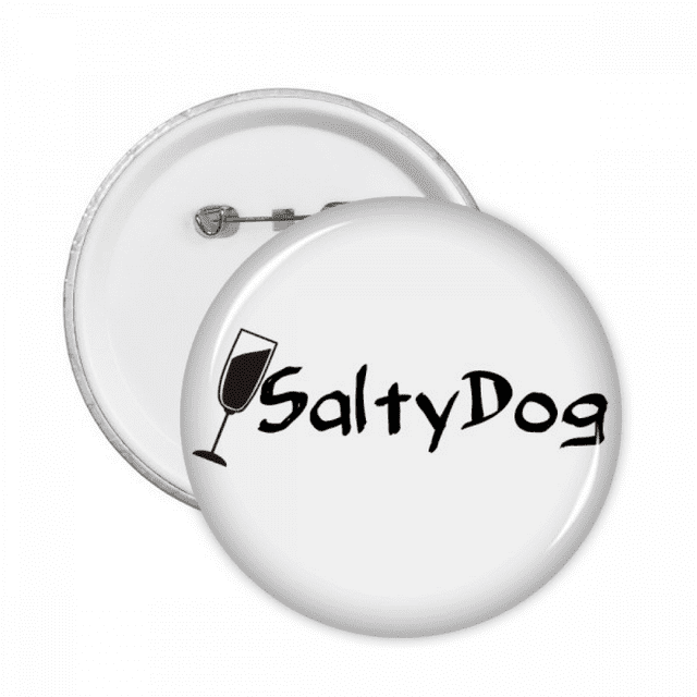 Sel pour Chien avec Tasse Épingles Rondes Badge Bouton Emblème Accessoire Décoration 5 Pcs