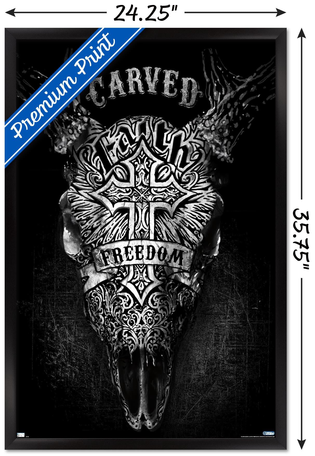 Jim Baldwin - Carved Faith Skull Wall Poster, 22.375" x 34" Framed