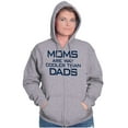 thumbnail image 3 of Moms are Way Cooler than Dads Funny Womens Plus Size Graphic Zipper Hoodie Brisco Brands 3X, 3 of 5