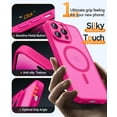 thumbnail image 4 of CANSHN Magnetic Compatible with iPhone 14 Pro Case, Upgraded [Full Camera Protection] [Compatible with Magsafe] [Translucent Matte] Shockproof Protective Phone Case Cover 6.1 Inch - Hot Pink, 4 of 7