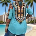 thumbnail image 6 of Jsaierl 3/4 Length Sleeve Plus Size Tops for Women Summer V Neck Shirts Trendy Graphic Ladies Blouses Workout Vacation Tunic Top L-4XL, 6 of 8