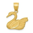 thumbnail image 1 of 14k Yellow Gold Diamond-cut Swan Pendant, 1 of 5