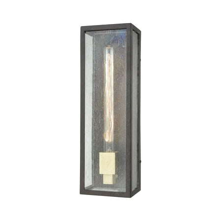 McKenzie 1-Light Outdoor Sconce in Blackened Bronze and Brushed Brass
