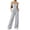 276#Light Gray, variant on Jumpsuits for Women Sleeveless Spaghetti Strap Womens Jumpsuit One Piece Wide Leg Summer Romper With Pockets Light Gray S