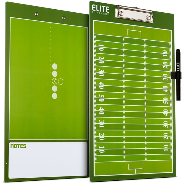 Elite Clipboards Dry Erase Football Coaches Clipboard DoubleSided