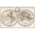 thumbnail image 2 of Moll, Herman 24x17 White Modern Wood Framed Museum Art Print Titled - A new map of the world according to the new observations 1732, 2 of 4