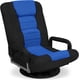 thumbnail image 1 of Songqin Swivel Gaming Chair 360 Degree Multipurpose Floor Chair Rocker for TV, Reading, Playing Video Games w/Lumbar Support, Armrest Handles, Adjustable Foldable Backrest - Black/Blue, 1 of 14