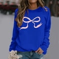 thumbnail image 2 of WEAIXIMIUNG Sweat-Shirt Rouge Col Rond Sweat-Shirt Motif Nœud Mignon pour Femmes Pull à Manches Longues Pull Nœud m, 2 of 5