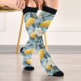 thumbnail image 5 of FORMRS Womens Knee High Socks Casual Long Thick Travel Daily Wear, 2 Pairs, Lemon Pattern, 5 of 6