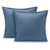 Bare Home Pillow Sham Set - Premium 1800 Collection - Double Brushed - Euro, Coronet Blue