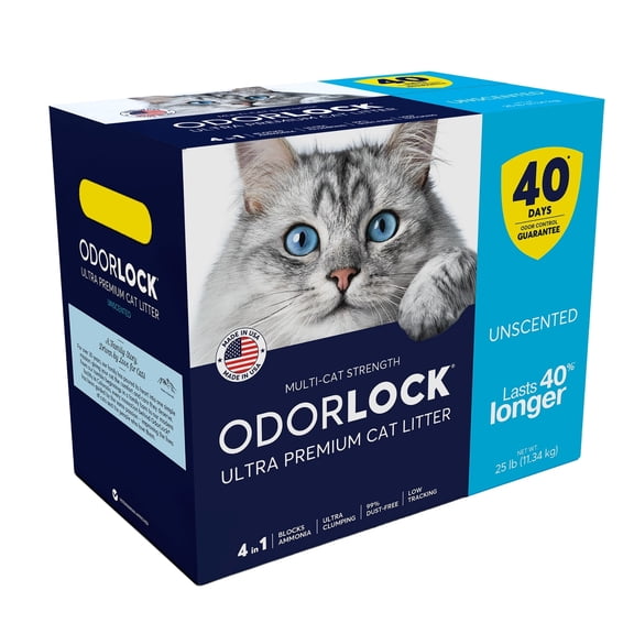 OdorLock Unscented Clumping Clay Cat Litter Box 25 lbs.