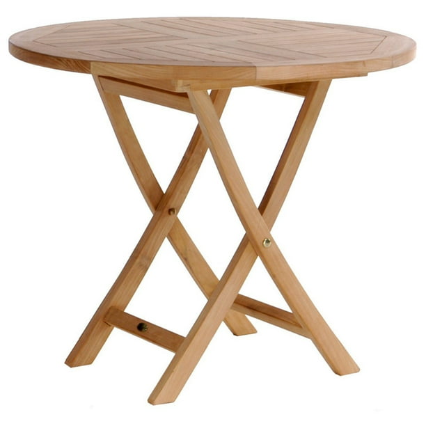 Chic Teak California Folding Round Patio Dining Table Com Chic Teak California Folding Round, Folding Round Outdoor Dining Table