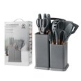 thumbnail image 1 of Beech Handle Silicone Kitchen Knife Set 19 Pieces Set Cutting Board Knife Storage Barrel Kitchen Cooking, 1 of 4