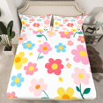 thumbnail image 2 of Feelyou Cute Floral Kids Bed Sheets, Spring Garden Flower King Sheets, Kawaii Cartoon Blossoms Sheet Set, Ultra Soft Bedroom Decor, 4pcs, 2 of 7
