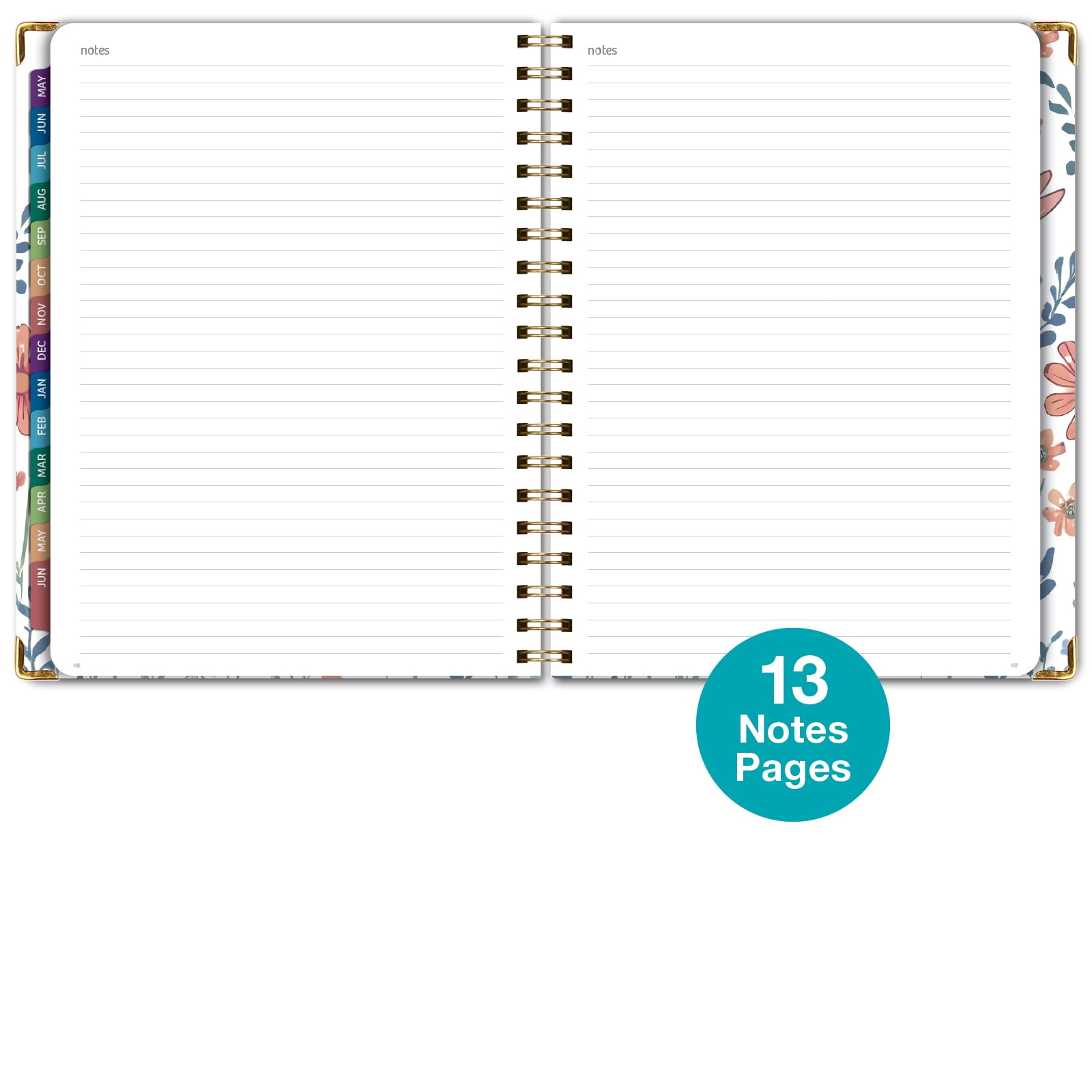 Excello Brands Hardcover AY 2026-2027 Fashion Planner - 8.5"x11" (Colorful Botanicals)
