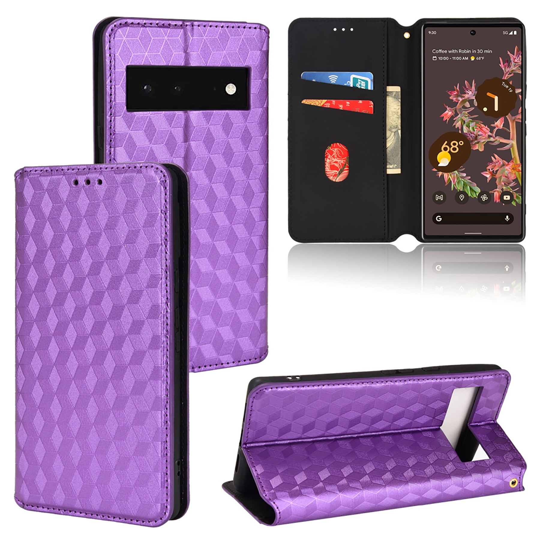 Feishell for Google Pixel 6 (6.4 inch) Wallet Case,Luxury PU Leather