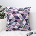 thumbnail image 4 of Wukai Plaid Flamingo Premium Polyester Fleece Pillow Covers with Hidden Zipper Closure,Luxuriously Soft and Durable-18"x18", 4 of 7