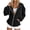 Black, variant on Women's Corduroy Hooded Zip Sweatshirt Jacket with Pockets for Fitness Yoga Sports Winter Spring White XL