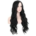 thumbnail image 2 of RightOn Black Wigs Long Wavy Wig for Women Curly Heat Resistant Hair Wigs 28" Cosplay Party with Wig Cap, 2 of 7