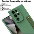 thumbnail image 3 of Wristband Case for Samsung Galaxy S24 Ultra, Flexible Silicone Phone Case with Wrist Strap Band, Matte Kickstand Slim Shockproof Case with Camera Protection for Women Girls, Green, 3 of 12