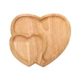 thumbnail image 1 of Rongfmy Creative Wooden Serving Tray Double Heart Serving Platter for Parties Events, 1 of 9