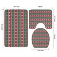 thumbnail image 3 of Red and Green Christmas Snowman Pattern Bathroom Rugs Sets 3 Piece,Toilet Cover Set,Absorbent Non Slip Bathroom Mats Sets with U-Shaped Contour Rug Toilet Rug Set, 3 of 5