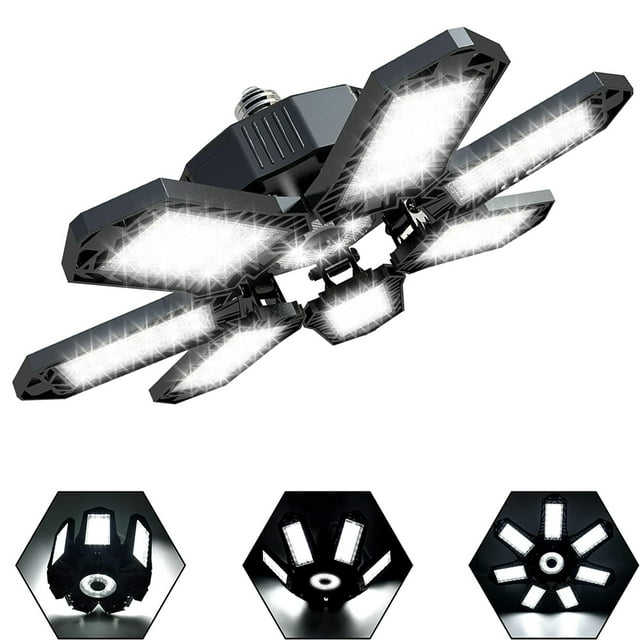 Led Garage Light, 1 Pack 120w Led Ceiling Light, E26/E27 6500k