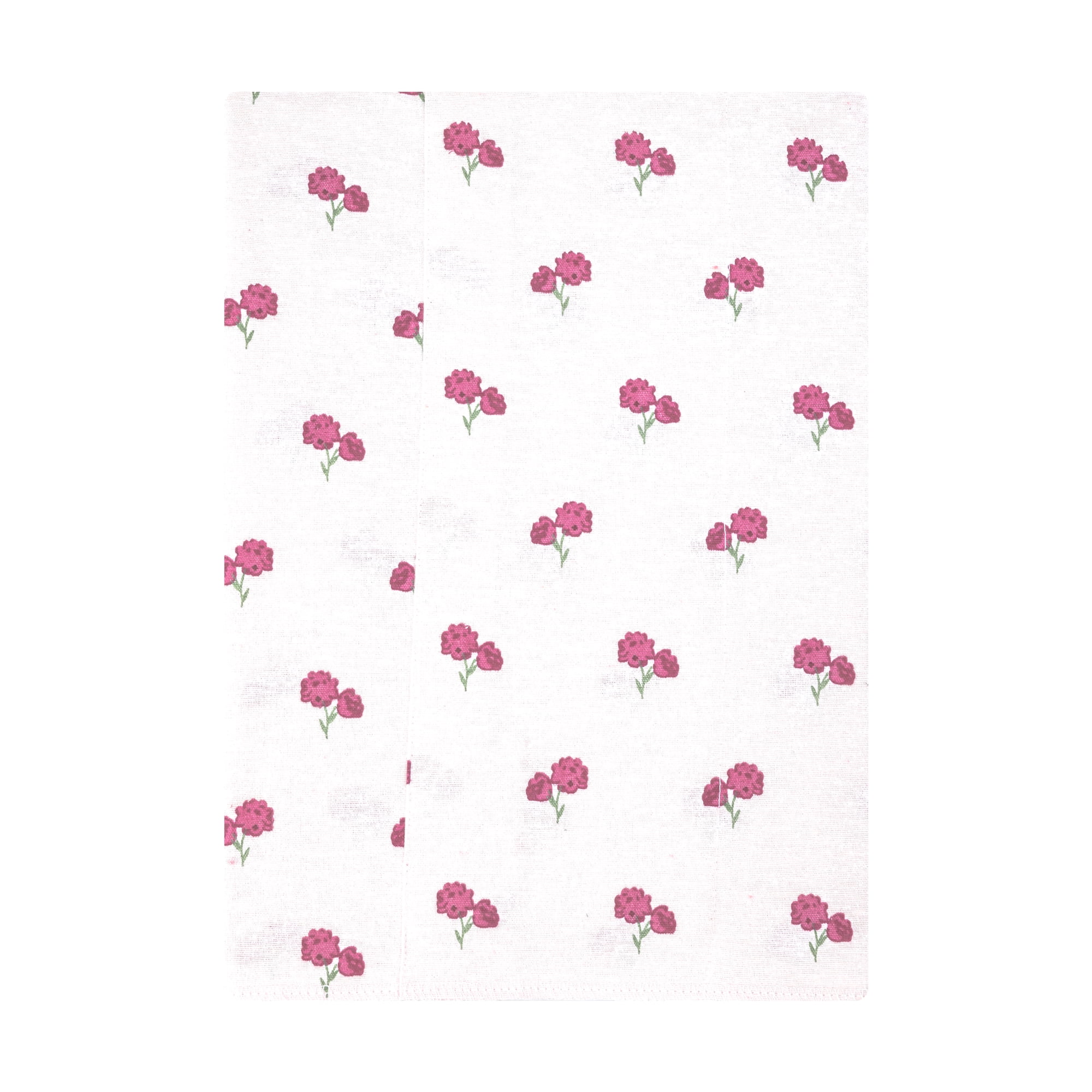 Hudson Baby Girl Cotton Polyester Flannel Burp Cloths 7-Pack, Wild Rose Floral, One Size