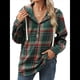 thumbnail image 1 of Sudadera con Capucha y Estampado A Cuadros para Mujer, Sudaderas Extragrandes, Camisetas de Larga, Corte Holgado Verde M, 1 of 9