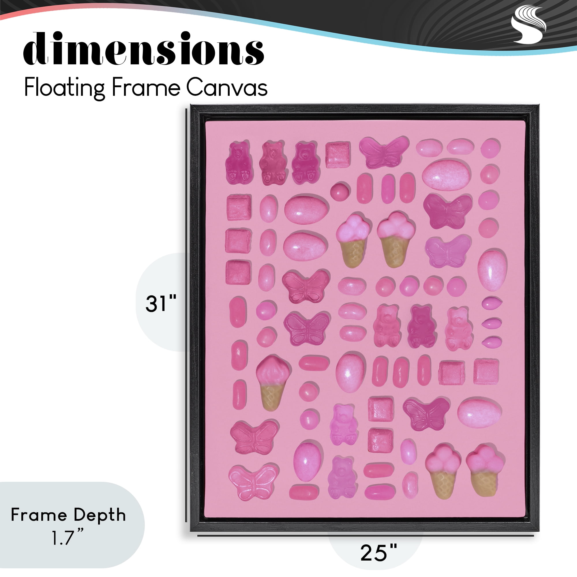 Stupell Industries Pink Toned Candies Black Framed Floater Canvas Wall Art, design by LISH Creative