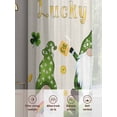 thumbnail image 6 of St. Patrick's Day Sheer Curtains 96 Inch Length 2 Panels Set Window Treatments, Green Gnomes Gold Coin Shamrock Beige Rod Pocket Semi Curtains for Living Room/Bedroom/Kitchen Décor, 104"W x 96"L, 6 of 7