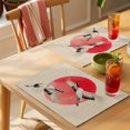 thumbnail image 4 of Vintage Birds Red Sun Placemats Set of 4 Retro Art Animals Rustic Place Mats Indoor Wipeable Table Mats Washable Cloth Dining Table Placemats for Kitchen Holiday Party Home Decor 13x19 Inch, 4 of 9