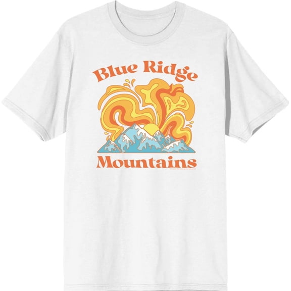 Adventure Society Blue Ridge Mountains Men's White Crew Neck Short Sleeve Tee-Medium