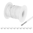 thumbnail image 1 of 164Ft Wire Rope 304 Stainless Steel Cable 1/32" Vinyl Coated with 10pcs Aluminum Sleeves White, 1 of 7