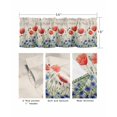 thumbnail image 3 of 4th of July Floral Curtain Valance for Windows/Living Room/Kitchen/Bathroom/Café, Short Rod Pocket Tier Curtain Window Treatment Panel Patriotic Poppy Flower Red Blue Topper Curtain 60''x18'', 3 of 6