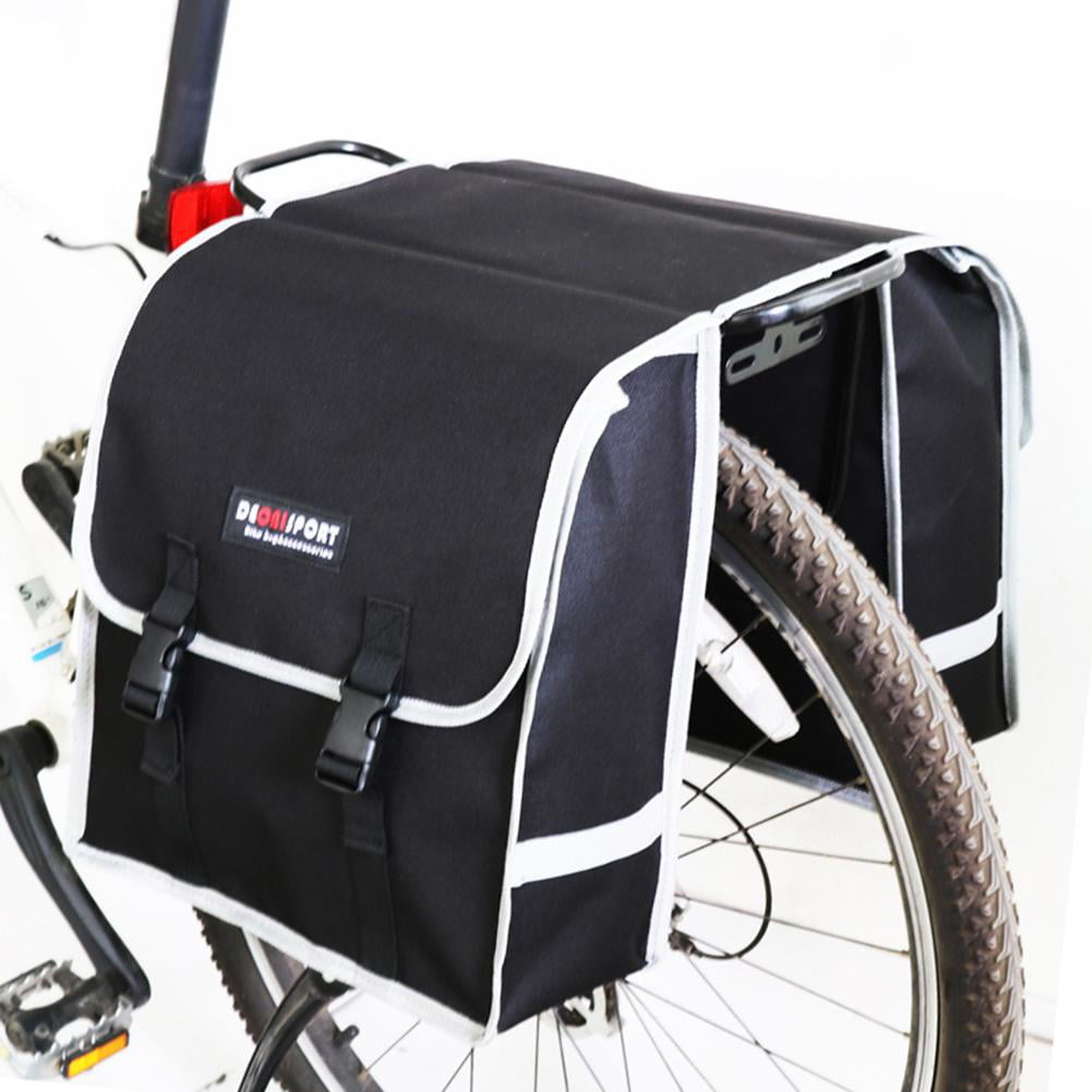 Pannier Bags Bike Waterproof Bicycle Rear Seat Panniers Pack w/Reflective Stripe