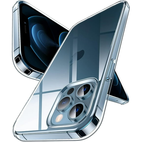 Transparent Case for Apple iPhone 12 Pro Max Clear Case, [Yellow Resistant] Hard Back Cover Soft Silicone, Shockproof Slim Case for Apple iPhone 12 Pro Max